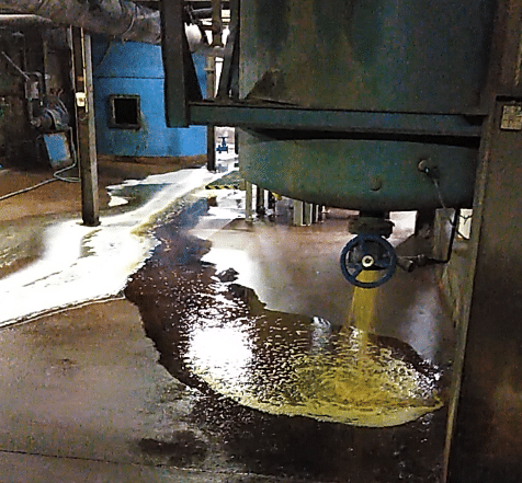 Vidange des deux cuves de produits de flottation